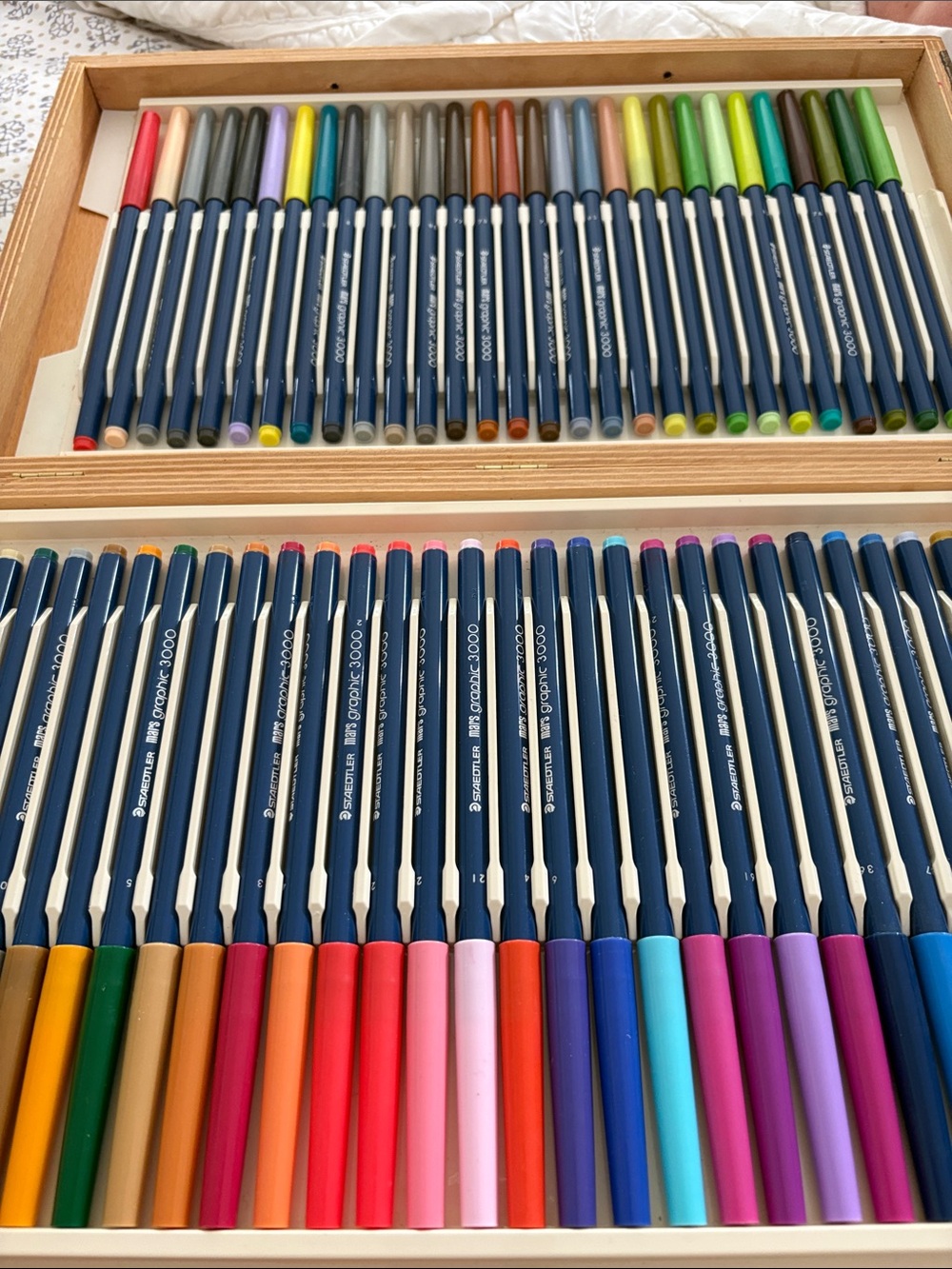 Staedtler Colored Pencil Set in Navy with Multicolor Tips - Wooden Storage Case